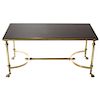 Neoclassical Maison Charles Brass and Lacquer Coffee Table, 1960s