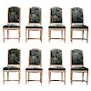 Set of 8 French Louis XV Style Chairs, 1950s