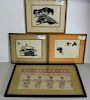 INIKUMO. 4 Framed and Signed Asian Prints.