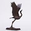 Elliot Offner Crane Bronze Sculpture