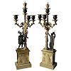 Pair of Second Empire French Gilt and Patinated Bronze four-light candelabra, circa 1860