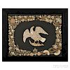 Two Framed Huron Moose Hair-embroidered Cloth Panels