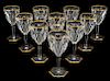 10 Baccarat Goblets in Harcourt Pattern