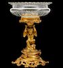 French Gilt Bronze & Crystal Putti Compote