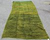 Vintage and Hand Woven Green Carpet.