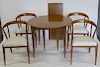 GIO PONTI. Midcentury Table And 4 Chairs By