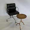 MIDCENTURY. Swivel Chair And Gilt Metal