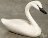 Large carved and painted swan decoy
