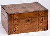 Parquetry inlaid mahogany dresser box