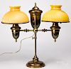 Brass double student lamp