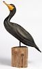 Don Law carved and painted cormorant duck decoy