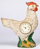 Painted cast iron chicken clock