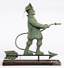 Swell bodied copper fireman weathervane