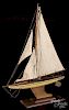 Painted pond model sailboat