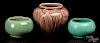 Three small Rookwood pottery vases