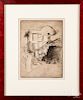 Bertha Jaques four pencil signed etchings