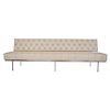 Florence Knoll Sofa, Stainless Steel with Tufted Leather