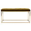 Architectural Brass Frame Bench by Milo Baughman