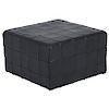 De Sede Black Leather Patchwork Cube Ottoman