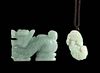 Collection of 2 Carved Jade Figural Carvings