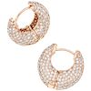 A diamond 14K rose gold pair of earrings.
