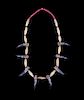 Sioux Bear Claw & Beaded Necklace 19th Century