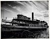 Three black and white ferry ship photographs