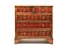 George III Style Yew Wood Oyster Chest, 20th C.
