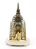 English Gothic Revival Brass Skeleton Clock
