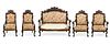 5 Piece Stained Wood Rococo Revival Parlor Set