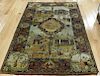 Vintage and Finely Hand Woven Pictoral Carpet /