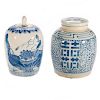 Two Chinese blue and white jars.