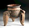 Chiriqui Pottery Tripod Rattle Jar w/ Armadillos