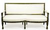 French Carved, Green Painted & Parcel Gilt Sofa