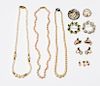 Assorted Jewelry Pearl Necklaces Brooches Earrings