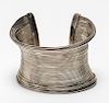 Modern Sterling Silver Wire Cuff Bracelet