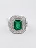 2ct Emerald & Diamond Platinum Ring