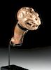 Chavin Fossil Bone Atlatl Attachment - Jaguar Head