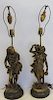 Pair Of Fine Quality Bronze Figural Lamps