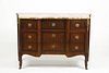French Marble Top Ebonized Inlaid 3 Drawer Commode