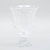 Etched Glass Glass Urn with Eagle Monogram