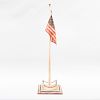 American Folk Art Painted Wood Model of Flag Pole with Flag