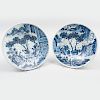 Two Similar Dutch Delft Blue and White Dishes