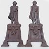 Pair of Andirons in the Form of George Washington