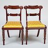 Pair of Late Federal Carved Mahogany Side Chairs, Boston