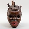 Tobacconists Figure of a Large Carved and Polychrome Wood Figural Pipe Bowl, Probably European