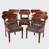 Set of Eight William IV Carved Mahogany Dining Chairs, Possibly American