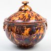 Large French Mottle Glaze Pottery Tureen and Cover