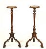 Pair of Baker Stained Wood Jardiniere Stands