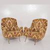 Pair of Sculptural Armchairs Made in Italy in the Style of Gio Ponti